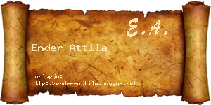 Ender Attila névjegykártya